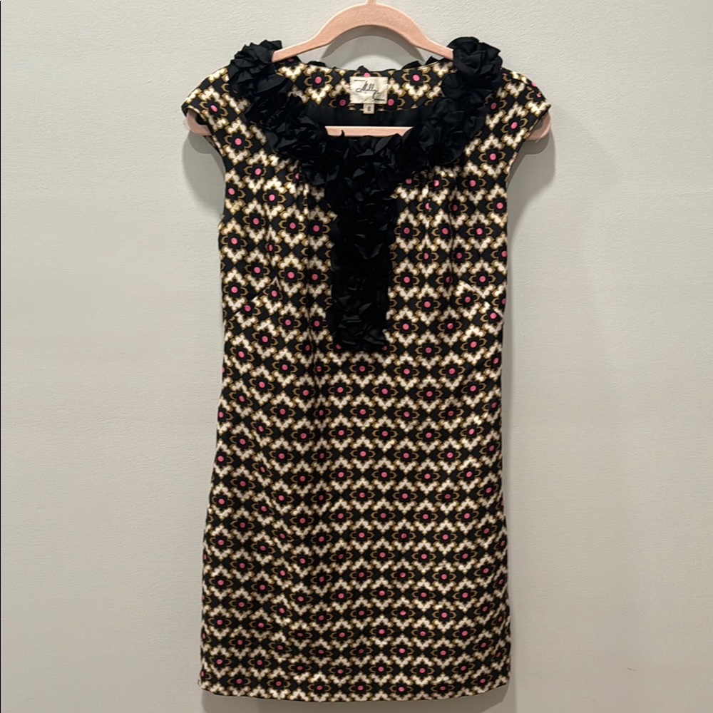 Milly Black and Gold Floral Dress